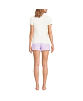 Lands' End Women's Knit Pajama Short Set Sleeve T-Shirt and Shorts