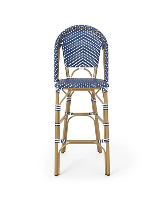 Streamdale Furniture Sleek Aluminum Bistro Barstools with Durable Poly Rattan Weave