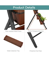 Sugift 5-tier Vertical Garden Planter Box Elevated Raised Bed with 5 Container