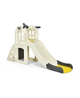 Skonyon 6-in-1 Toddler Climber Slide Playset with Basketball Hoop
