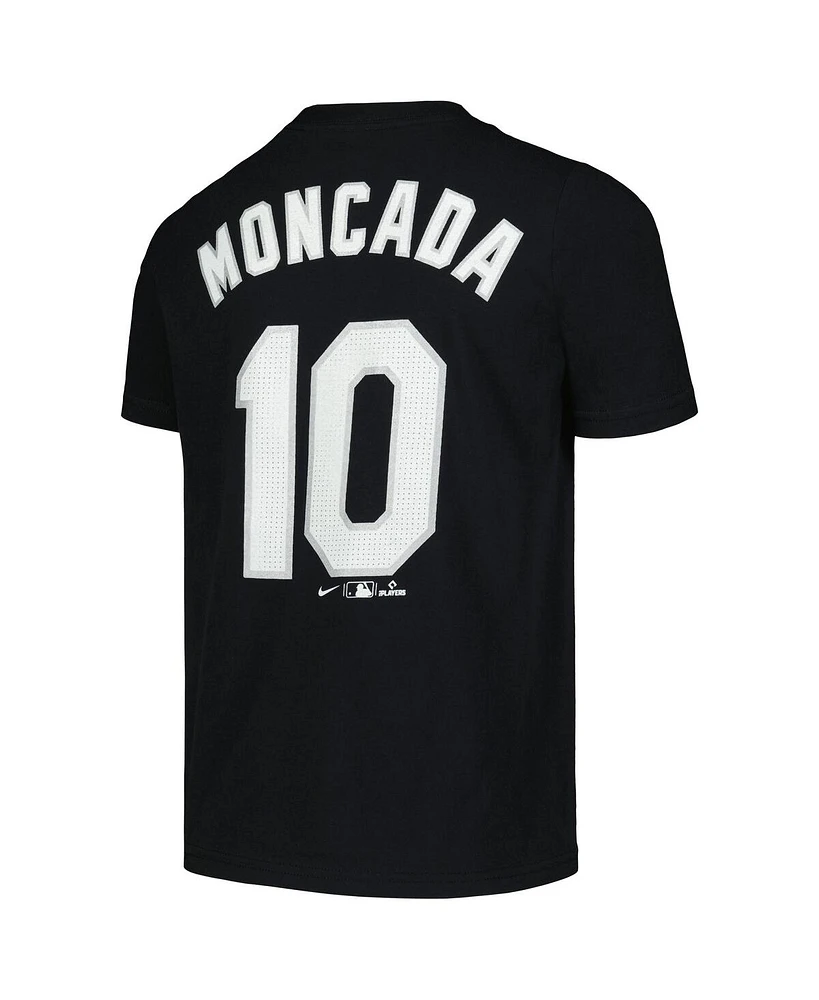 Nike Big Boys and Girls Yoan Moncada Black Chicago White Sox Home Player Name Number T-Shirt
