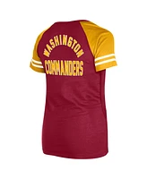 New Era Women's Burgundy Washington Commanders Lace-Up Raglan T-Shirt