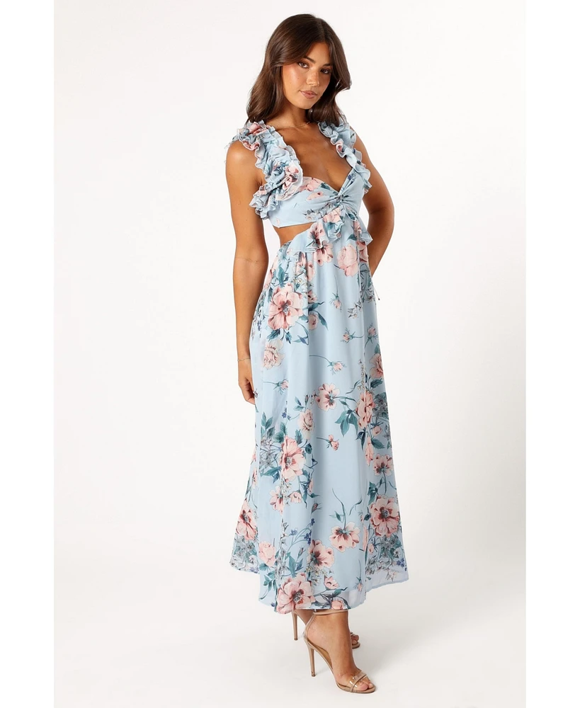Petal and Pup Women's Lucah Frill Shoulder Maxi Dress
