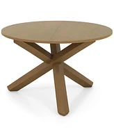 47" Round Dining Table with Solid Acacia Wood Legs for 4-6 Person for Kitchen