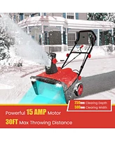 20'' Electric Snow Thrower 120V 15Amp Snow Blower with 180° Rotatable Chute 2 Lights