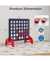 4-in-a-row Game Set with 42 Pcs Chips & 600D Oxford Fabric Carrying Bag Wooden