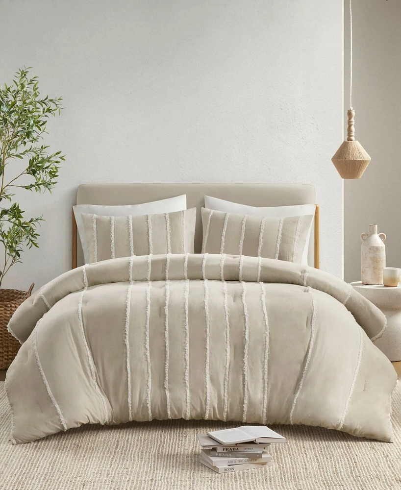 Ink+Ivy Striped Shay 3-Pc. Comforter Set, Full/Queen