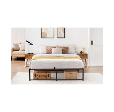 gaomon Queen Bed Frame Platform, Metal Mattress with 3 1 Steel Support Ultra Sturdy, 14 inch No Box Spring Needed Easy to Asse
