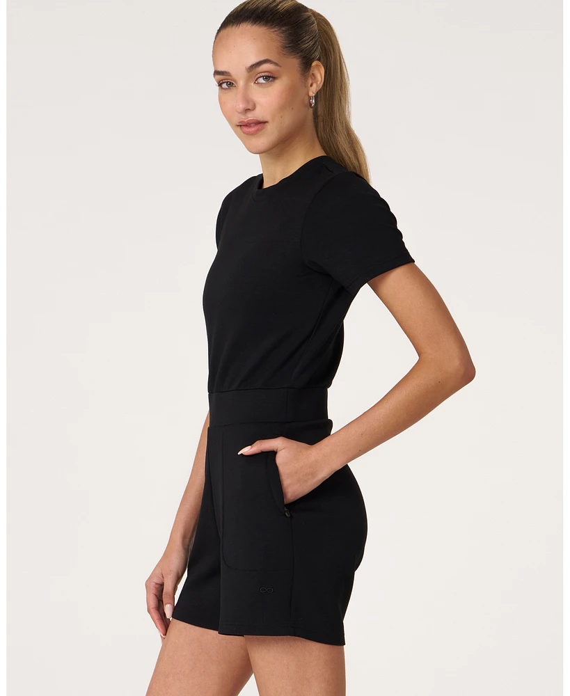 Rebody Active Women's That's a Wrap Scuba Romper
