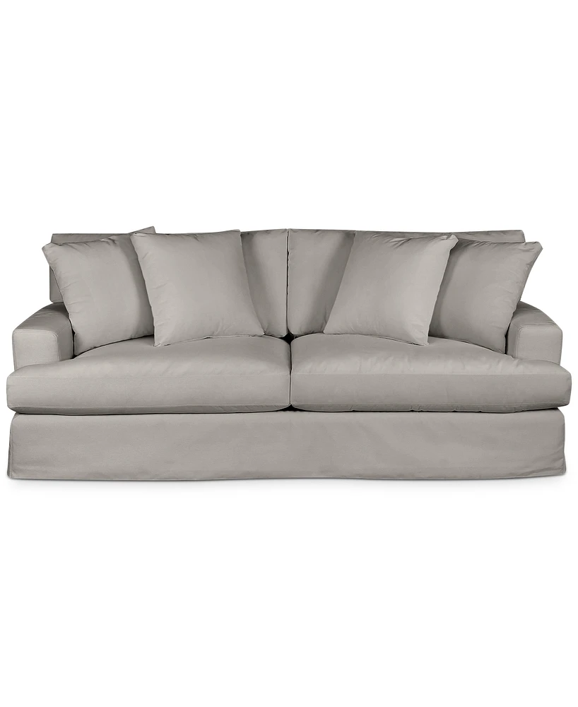 Brenalee 93" Performance Fabric Slipcover Sofa with Four Pillows
