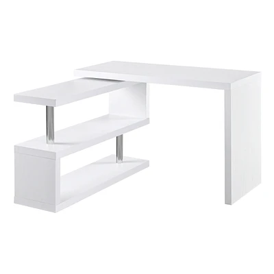 Homcom 360° Rotating L-Shaped Writing Table Corner Desk for Home Office,
