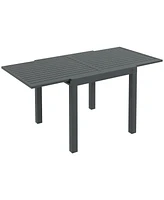 Outsunny Extendable Patio Dining Table for 4-6, Outdoor Dining Table,
