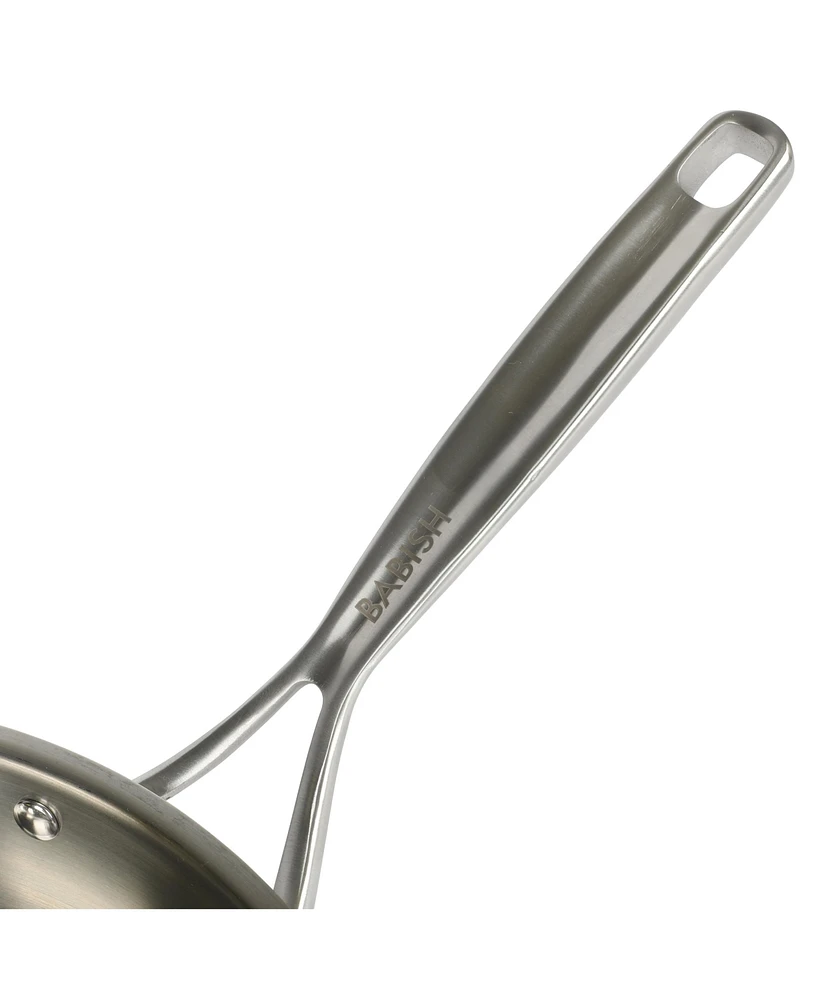 Babish 12 Inch Stainless Steel Triply Professional Grade Fry Pan w/ Stainless Lid