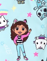 Gabby's Dollhouse Girls Dreamworks Pandy Paws Box Cakey Cat Peplum T-Shirt and Leggings Outfit Set