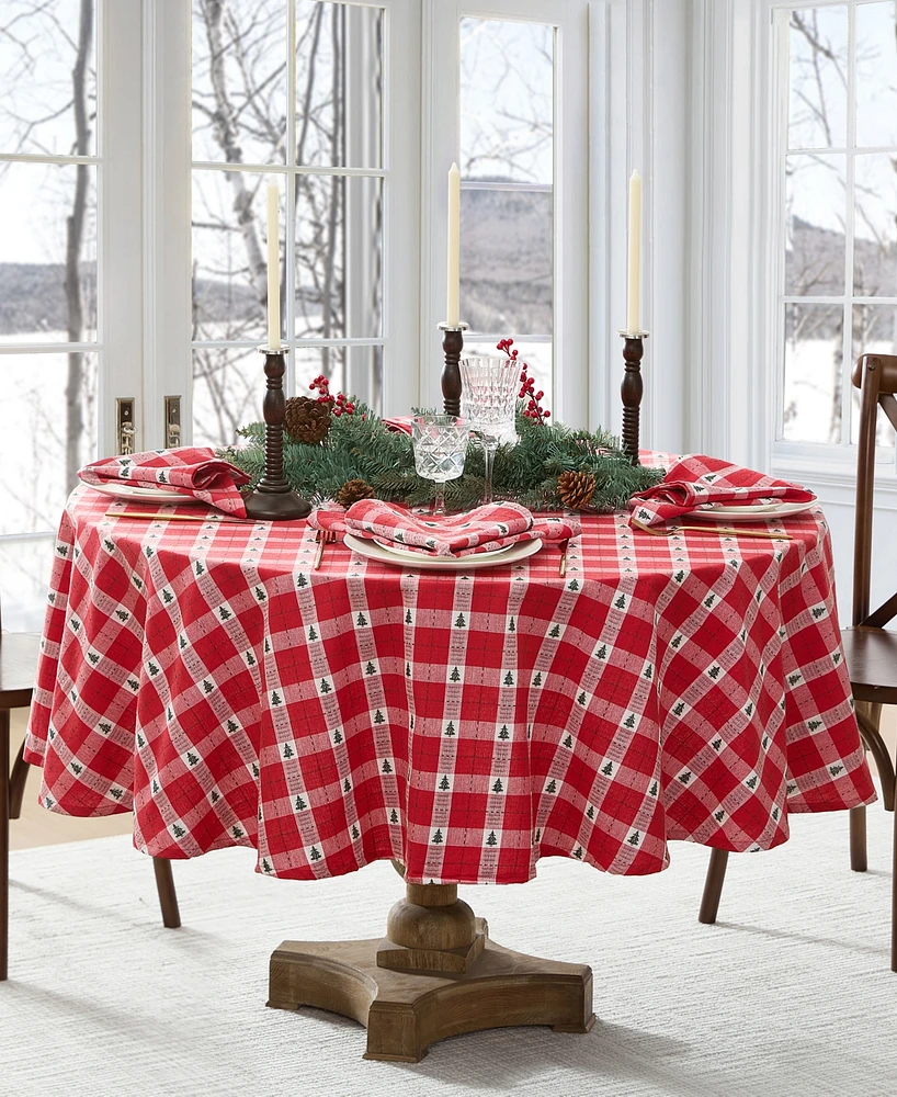 Elrene Sherwood Tree Dobby Cotton Oval Tablecloth
