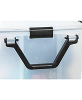 Iris Usa 106qt Weatherpro Wheeled Plastic Storage Bin with Seal Latching Lid and 6Buckles, Pull Handle 2Pk