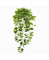 Slickblue Wandering Jew Hanging Plant Realistic Faux Trailing Greenery for Home Decor (Set of 2)