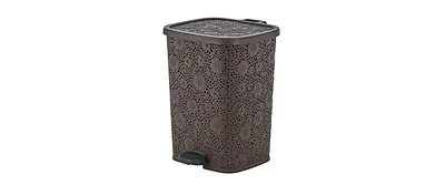 Superio Mini 1.5 Gallon Step On Trash Can with Lid Lace Design