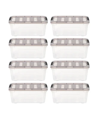 Iris Usa Quart Stack & Pull Clear storage Box, Gray