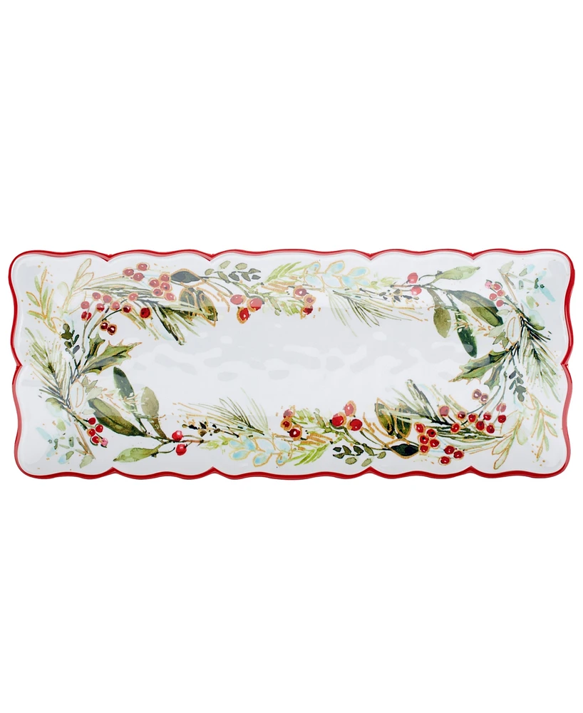 Certified International Christmas Gatherings 2-Pc. Melamine Appetizer Set