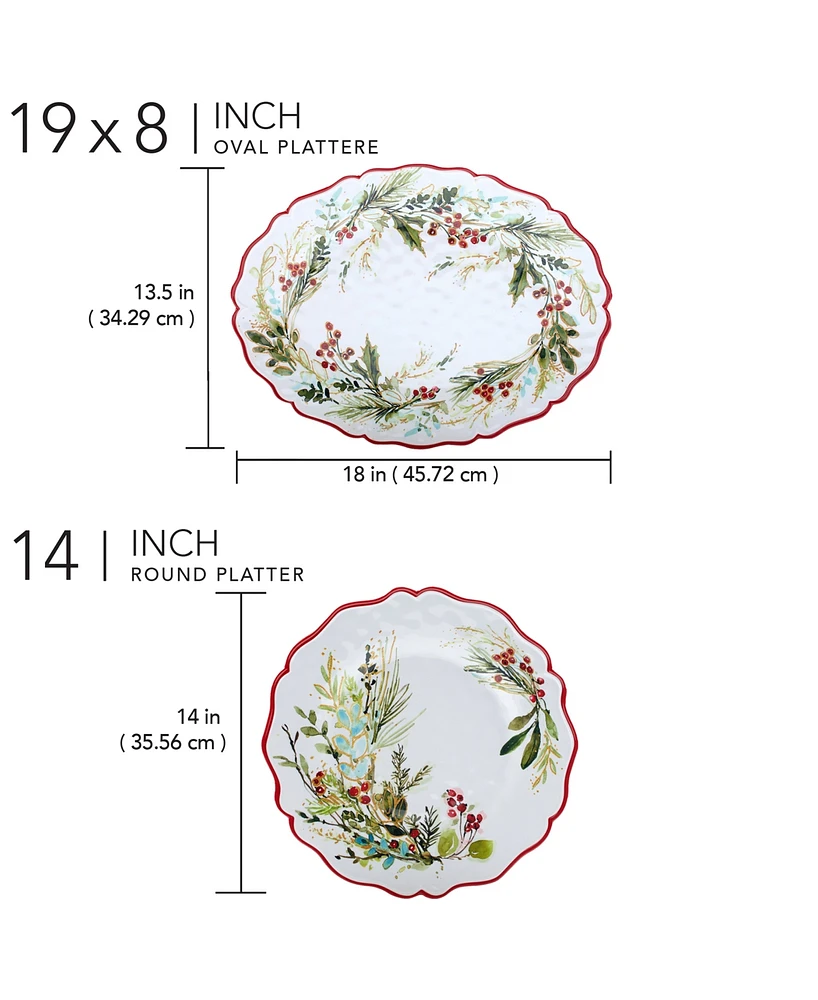Certified International Christmas Gatherings 2-Pc. Melamine Platter Set