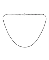 Bling Jewelry Oxidized Sterling Silver Bali Style Twist Cable Rope Chain Necklace 20 Inch