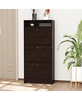 Homcom Shoe Storage Cabinet with 3 Large Fold-Out Drawers,