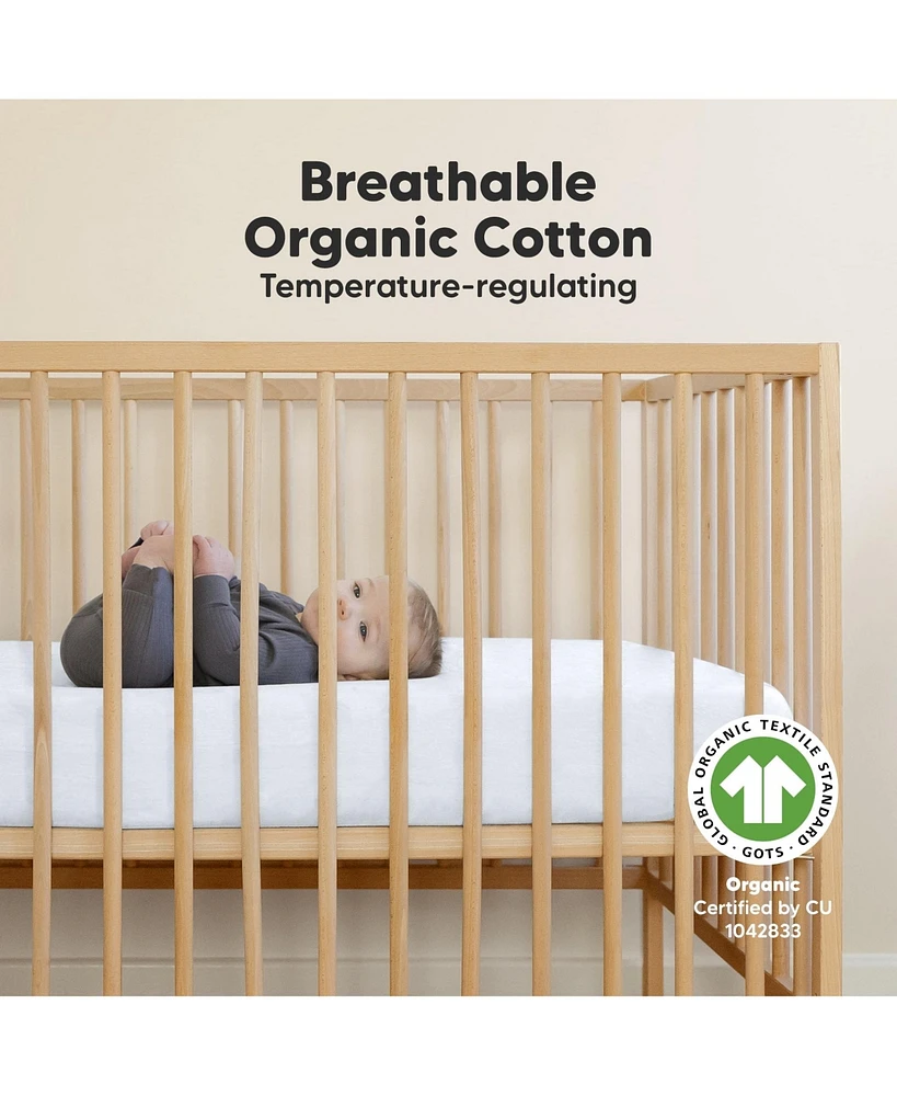 KeaBabies 2pk Soothe Fitted Crib Sheets Neutral, Organic Baby Sheets, Fits Standard Nursery Mattress