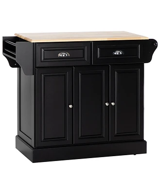 Homcom Kitchen Island on Wheels Kitchen Storage Cabinet Utility Cart