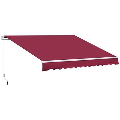 12' Retractable Awning with Aluminum Frame and Uv Protection