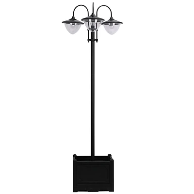 Solar Lamp Post with Planter, 6 Hour Led Lighting