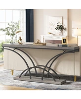 Tribesigns 70.9-Inch Narrow Sofa Table, Extra Long Console Tables for Entryway, Tv Console Behind Couch Table with Stylish Metal Frame for Living Room
