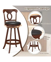 Skonyon Set of 2 30-Inch Swivel Bar Stools with Footrest