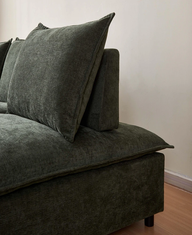 Armless Upholstered Accent Chair with Adjustable Backrest