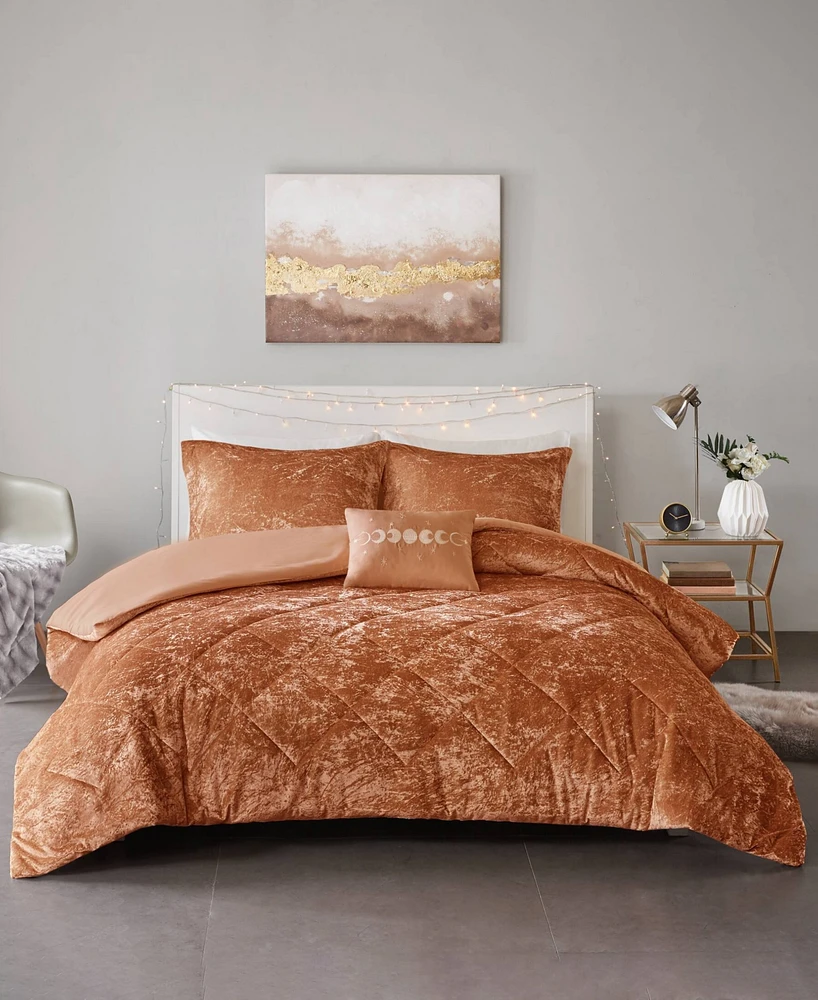 Intelligent Design Felicia Velvet 3-Pc. Duvet Cover Set, Twin/Twin Xl