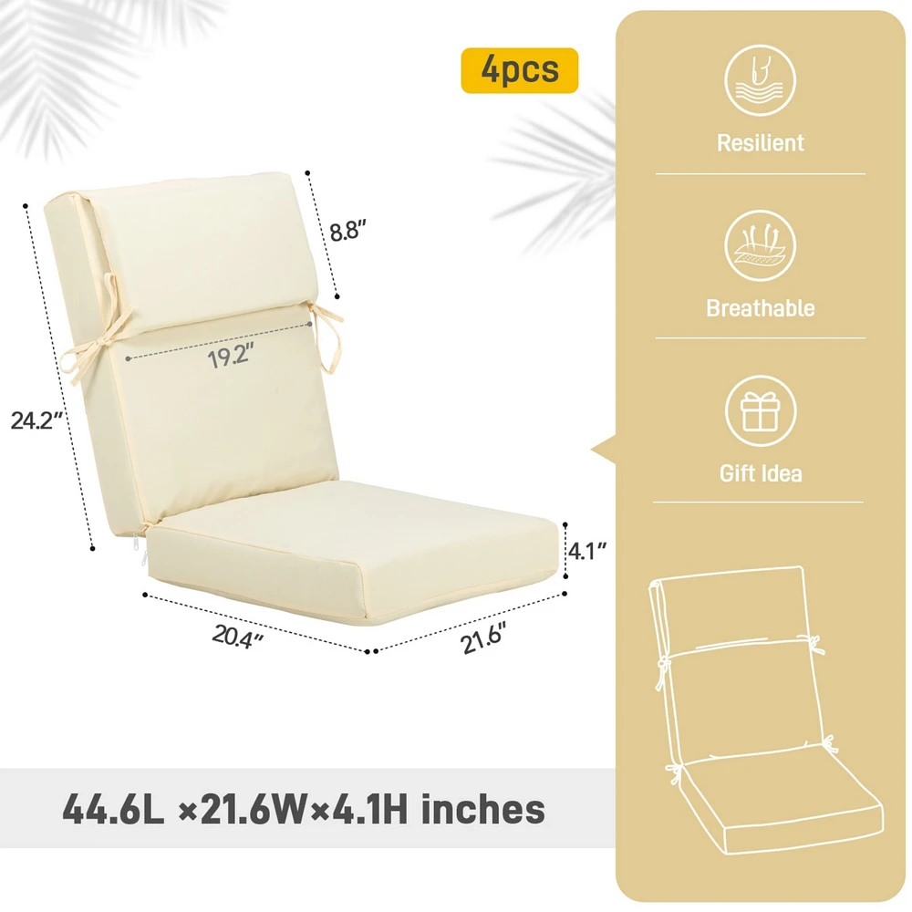 Aoodor Outdoor Chair Cushion 20.5x20.5x4.33 inches Patio Furniture Seat Cushion