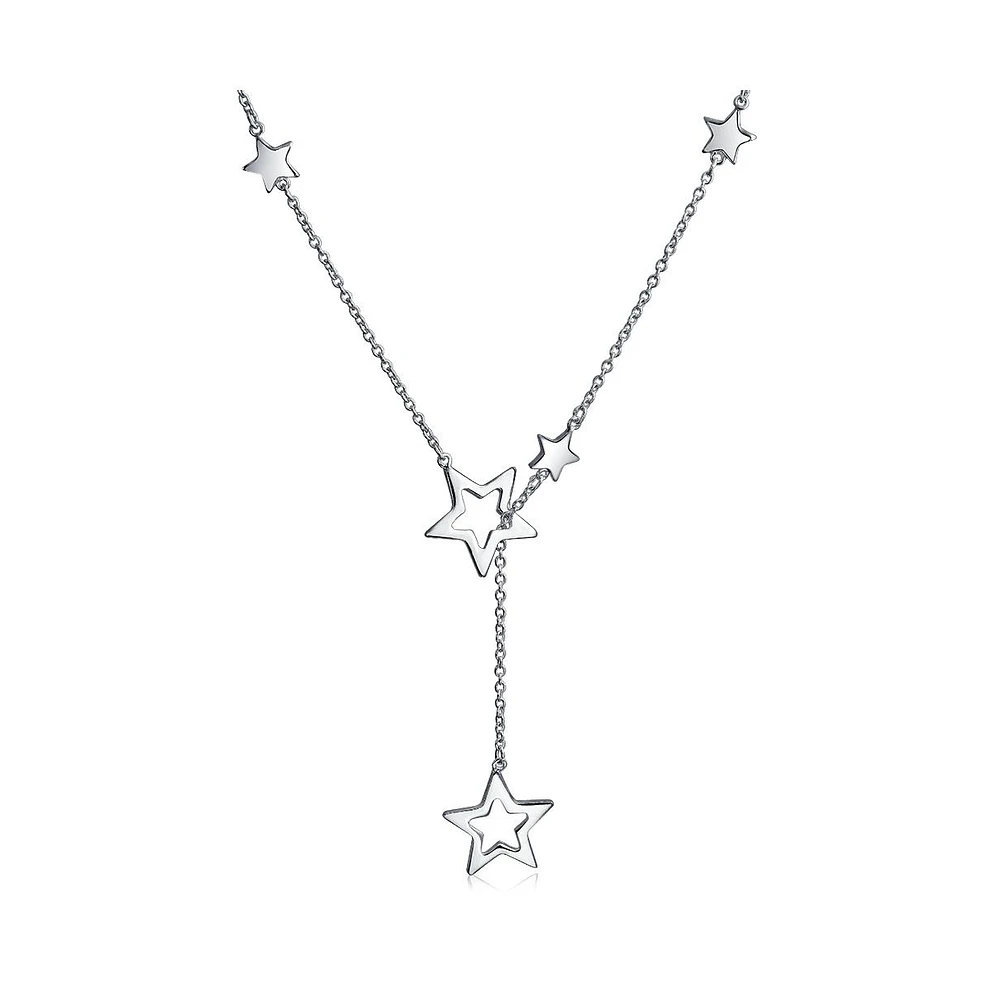 Bling Jewelry Astrology Celestial American Usa Patriotic Open Lucky Stars Rock Star Dangling Lariat Y Necklace Sterling Silver Adjustable