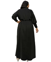 L I V D Plus Size Laufey Pleated Bodice Maxi Dress