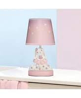Bedtime Originals Tiny Dancer Bunny & Stars Pink Nursery Lamp with Shade & Bulb