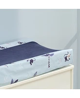 Lambs & Ivy Jungle Party Blue Monkey/Palm Tree Changing Pad Cover