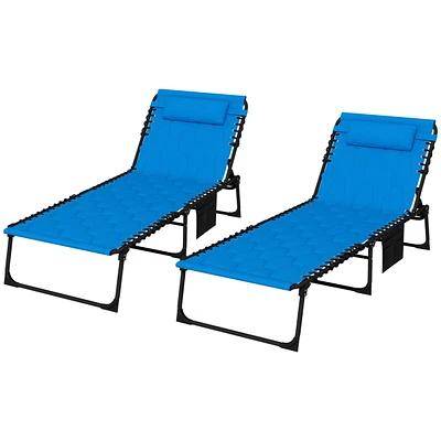 Foldable Sun Lounger with 5-Level Recliner