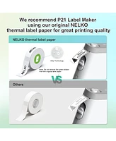 Nelko P21 Genuine Adhesive Pattern with Border Label Paper 14x40mm (0.55"x1.57") 180 Labels/Roll, 3 Roll, for Home Office School Organization, Gift fo