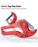 Pex Pipe Cutter 1 5/8” Rubber Pvc Tube Ratchet Type Plastic Hose Cutting Tool