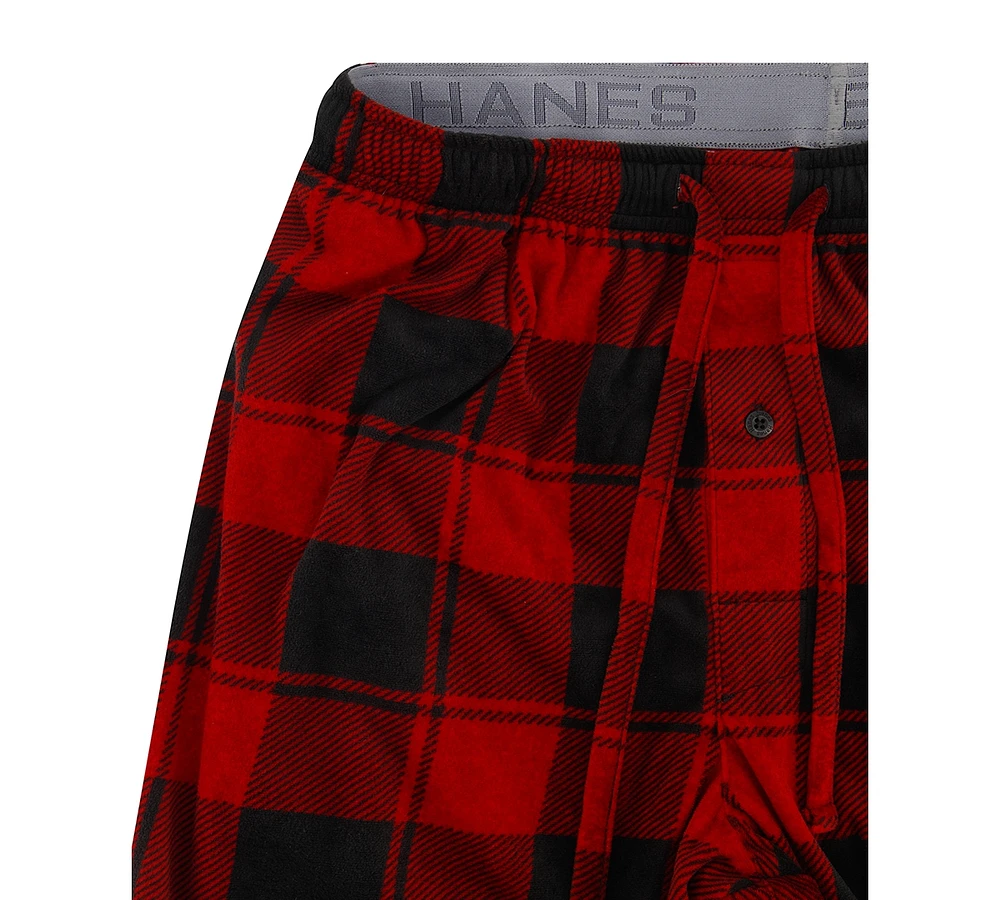 Hanes Men's Ultra Soft Plaid Brushed Fleece Pajama Pants