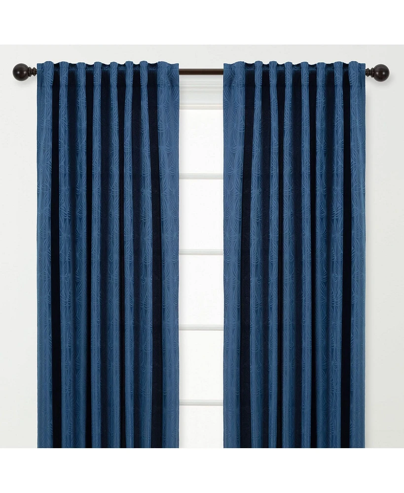 Chanasya Premium 2-Panel Classy Embossed Floral Textured Curtains - Back Tab, Ring Tab for Windows Living Room Bedroom