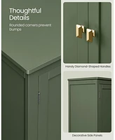 Bathroom Floor Cabinet with Adjustable Shelves for Towels and Toiletries