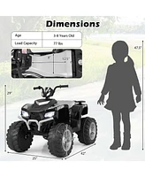 24V Kids Ride-On Electric Atv 4-Wheeler Quad Car with Wireless Connection