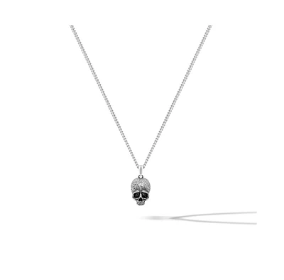 Vincero Men's Memento Mori Skull Pendant in Sterling Silver with 20" Chain