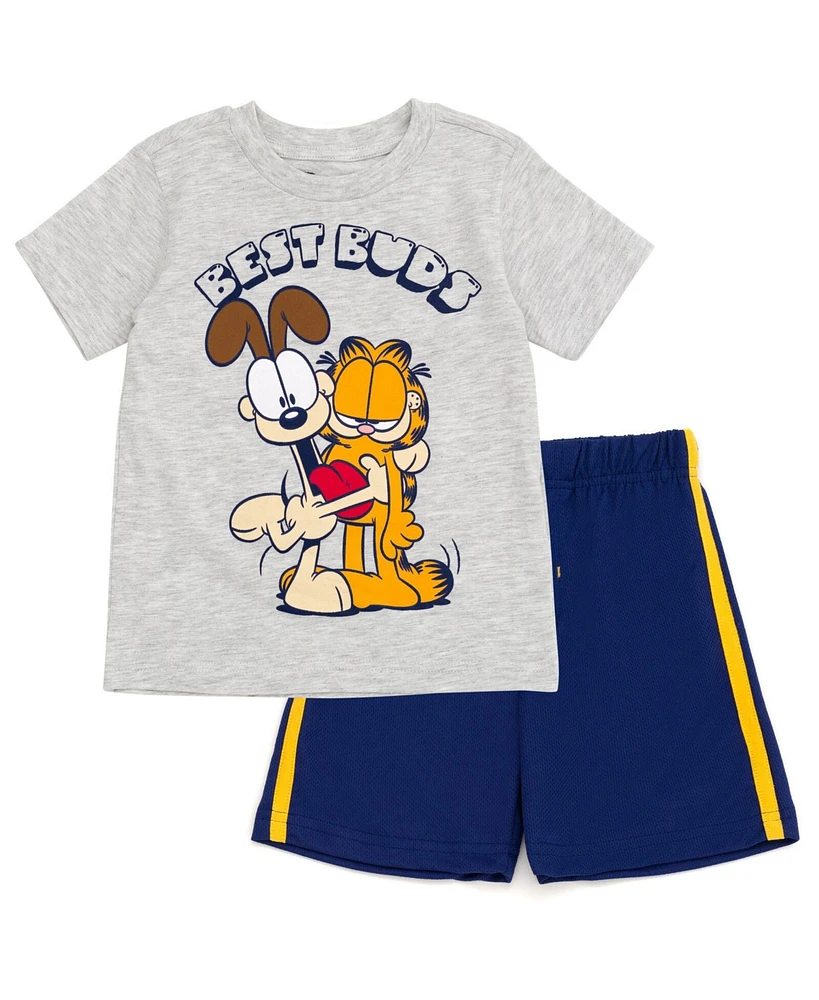 Garfield Little Boys T-Shirt and Mesh Shorts Outfit Set