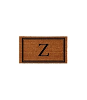 Evergreen Monogram Indoor Outdoor 100% Natural Coir Doormat 28" x 16" | Letter "Z"